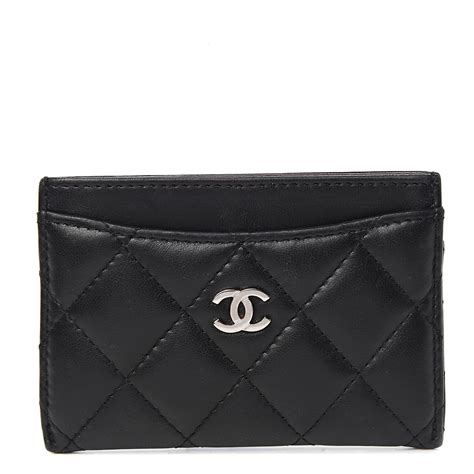 chanel card chain|Chanel lambskin lock card holder.